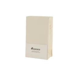 Karaca Home Jersey 100% Turkish Cotton Fitted Sheet, 160x200+30cm, Cream