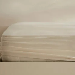 Karaca Home Jersey 100% Turkish Cotton Fitted Sheet, 120x200+30cm, Cream