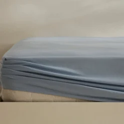 Karaca Home Jersey 100% Turkish Cotton Fitted Sheet, 120x200+30cm, Blue