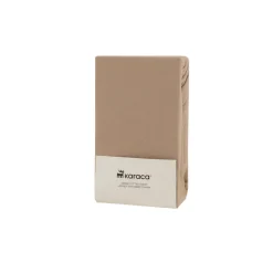 Karaca Home Jersey 100% Turkish Cotton Fitted Sheet, 160x200+30cm, Beige