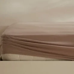 Karaca Home Jersey 100% Turkish Cotton Fitted Sheet, 200x200+30cm, Beige