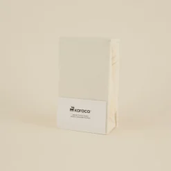 Karaca Home Jersey 100% Turkish Cotton Fitted Sheet, 180x200+30cm, Cream