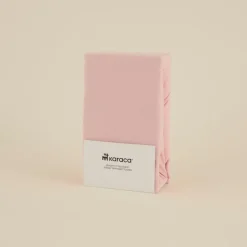 Karaca Home Jersey 100% Turkish Cotton Fitted Sheet, 140x200+30cm, Dusty Pink