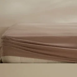 Karaca Home Jersey 100% Turkish Cotton Fitted Sheet, 140x200+30cm, Beige