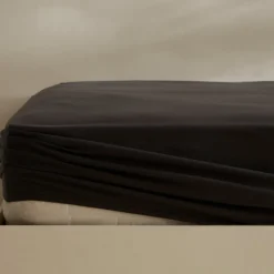 Karaca Home Jersey 100% Turkish Cotton Fitted Sheet, 100x200+30cm, Anthracite