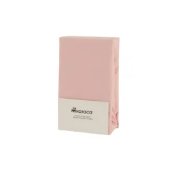 Karaca Home Jersey 100% Turkish Cotton Fitted Sheet, 100x200+30cm, Dusty Pink