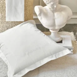 Karaca Home Livia Percale 100% Turkish Cotton Embroidered Duvet Cover Set, King, White