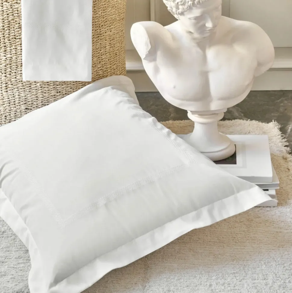 Karaca Home Livia Percale 100% Turkish Cotton Embroidered Duvet Cover Set, King, White