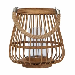Karaca Home Melanie Bamboo Decorative Lattern, 23cm, Brown
