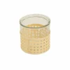 Karaca Home Melenie Glass Tealight Candlestick, 12cm, Yellow Transparent