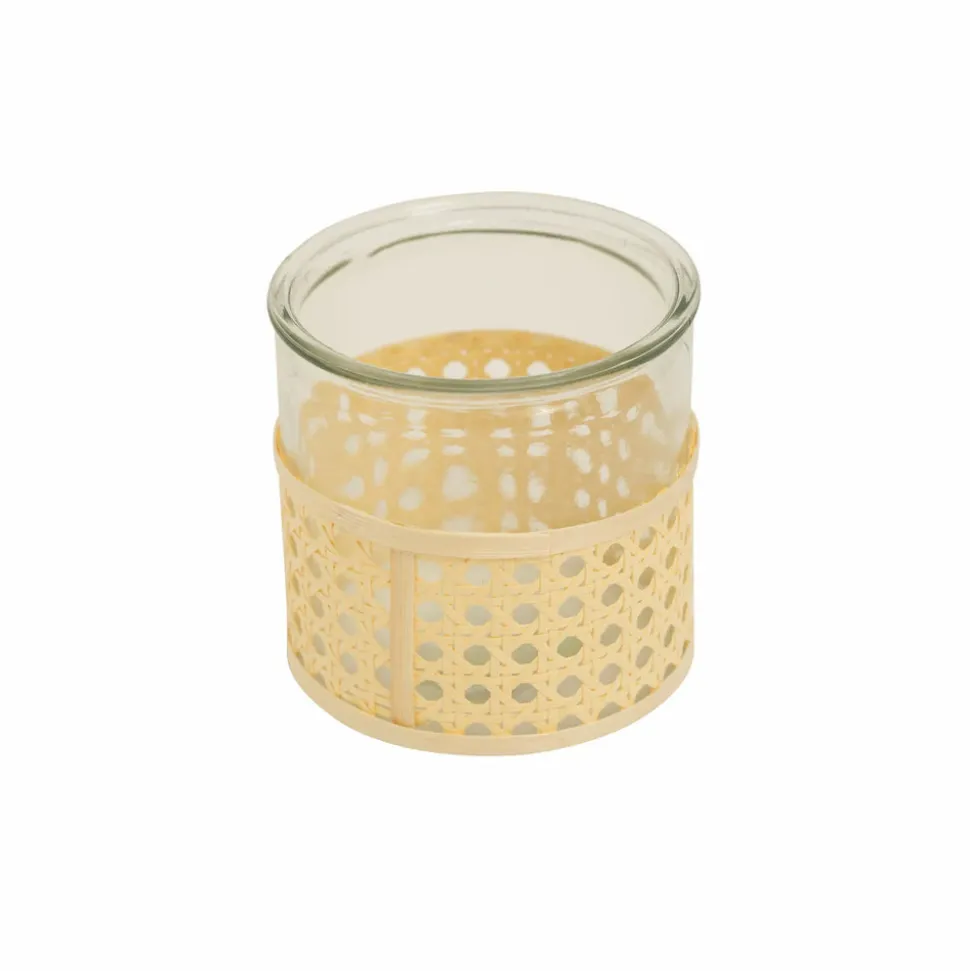 Karaca Home Melenie Glass Tealight Candlestick, 12cm, Yellow Transparent