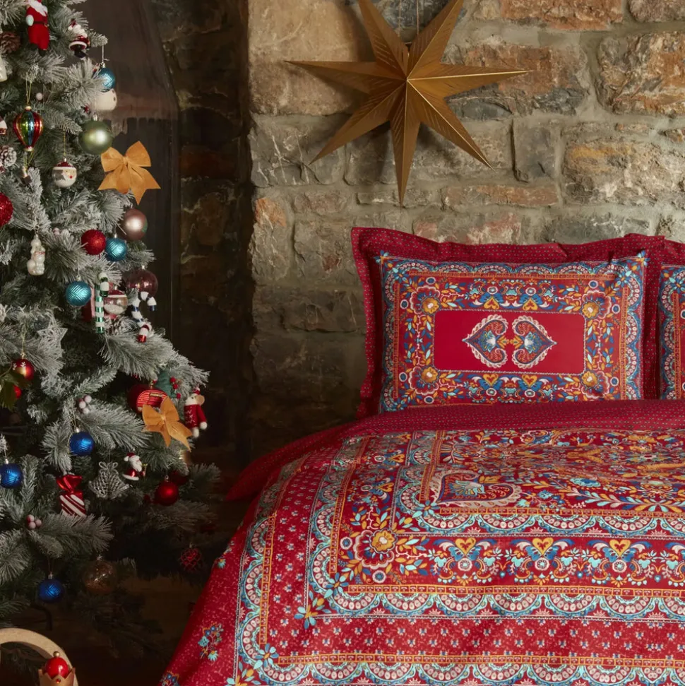 Karaca Home Mihver Pano 100% Turkish Cotton Duvet Cover Set with Bed Sheet, Double, Multi