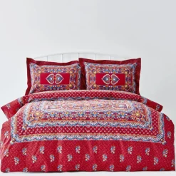 Karaca Home Mihver Pano 100% Turkish Cotton Duvet Cover Set with Bed Sheet, Double, Multi
