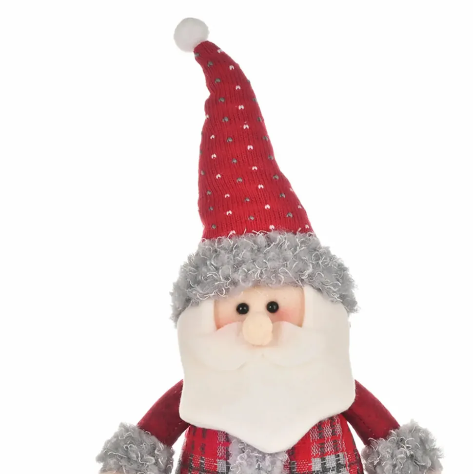 Karaca Home New Year Christmas Standing Santa Plush Toy Decoration, 44cm, Multi