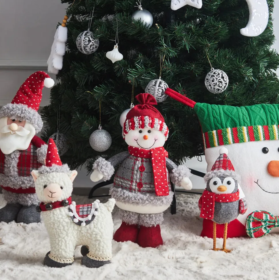 Karaca Home New Year Christmas Standing Santa Plush Toy Decoration, 44cm, Multi