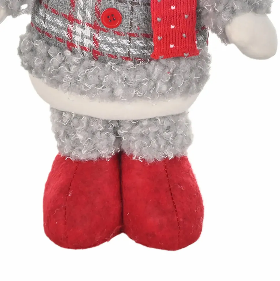 Karaca Home New Year Christmas Standing Snowman Plush Toy Decoration, 34cm, Multi