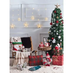 Karaca Home New Year Christmas Standing Snowman Plush Toy Decoration, 34cm, Multi