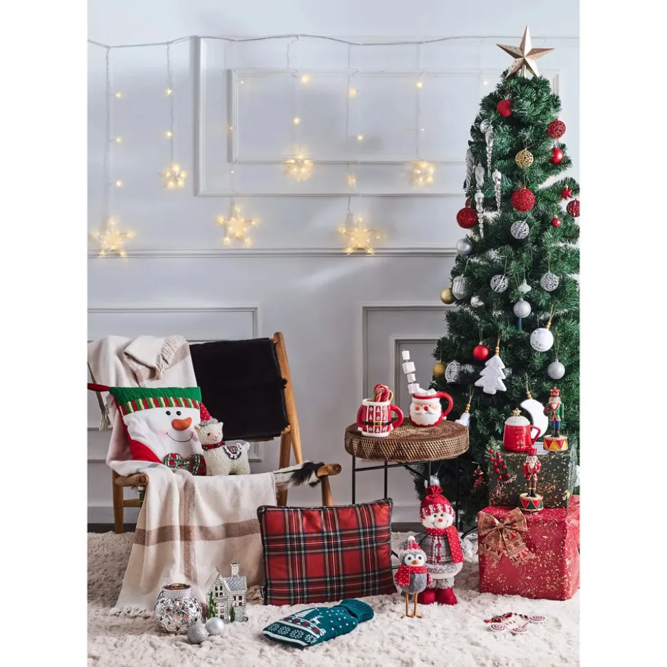 Karaca Home New Year Christmas Standing Snowman Plush Toy Decoration, 34cm, Multi