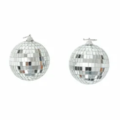 Karaca Home New Year Christmas Ball Tree Bauble Set, 2 Piece, 8cm, Silver