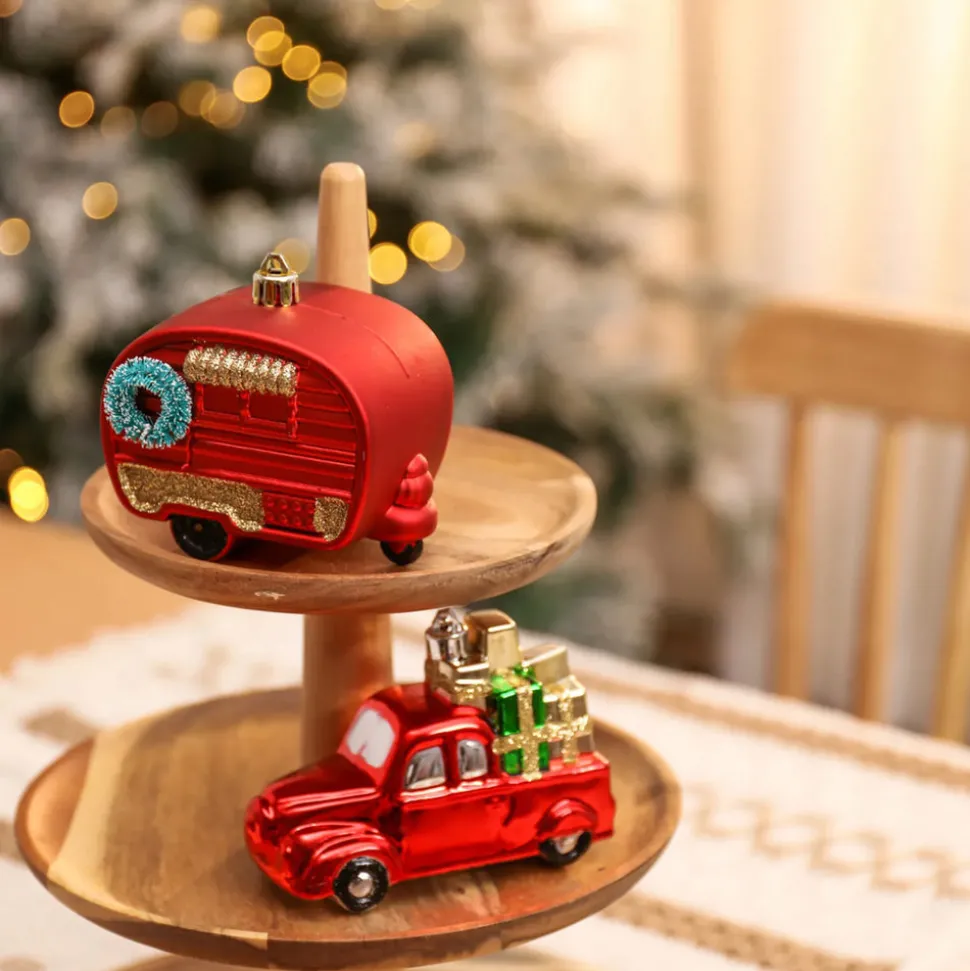 Karaca Home New Year Christmas Truck & Caravan Tree Decoration Set, 2 Piece, Multi
