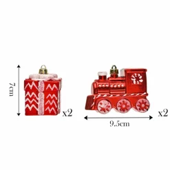 Karaca Home New Year Christmas Gifty Tree Decoration Set, 4 Piece, Multi