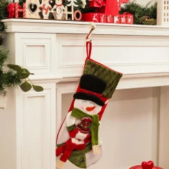 Karaca Home New Year Christmas Snowman Gift Stocking Sock Decoration, 47cm, Multi