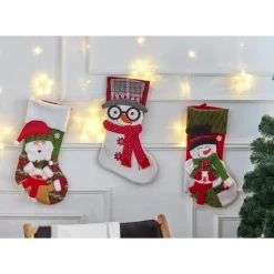 Karaca Home New Year Christmas Santa Gift Stocking Sock Decoration, 47cm, Multi