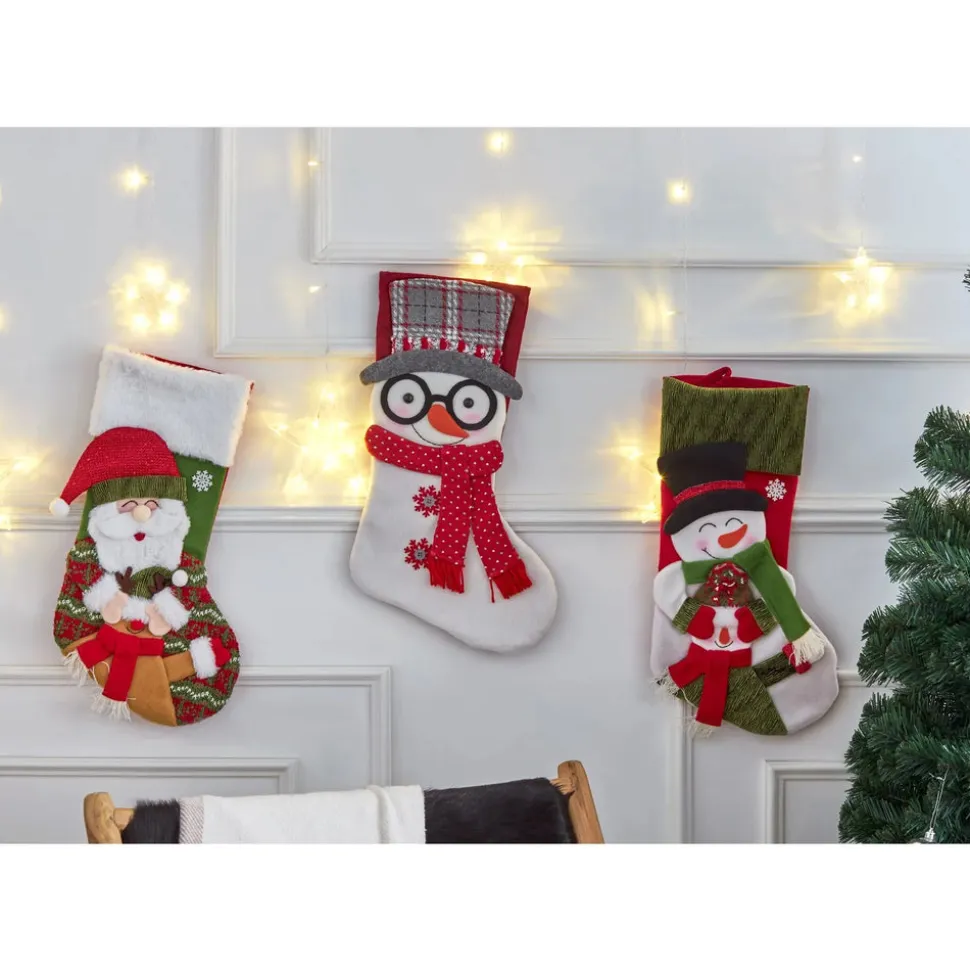 Karaca Home New Year Christmas Santa Gift Stocking Sock Decoration, 47cm, Multi