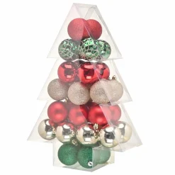 Karaca Home New Year Christmas Tree Bauble Set, 34 Piece, 6cm, Multi
