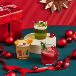 Karaca Home New Year Christmas 3-Piece Snowy Tumbler Glass Set, 380ml, Multi