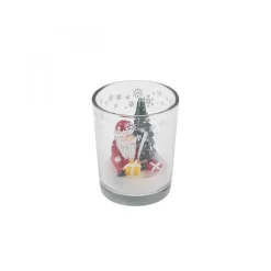 Karaca Home New Year Tiny House Glass Candle, 5.5x6.5cm, Multi
