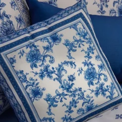 Karaca Home Rosario Filled Cushion, 45cmx45cm, Blue White