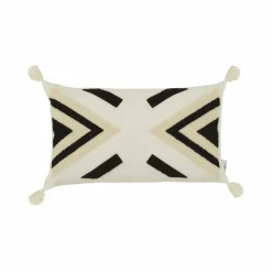 Karaca Home Russo Filled Cushion, 31cmx50 cm, Beige-Black