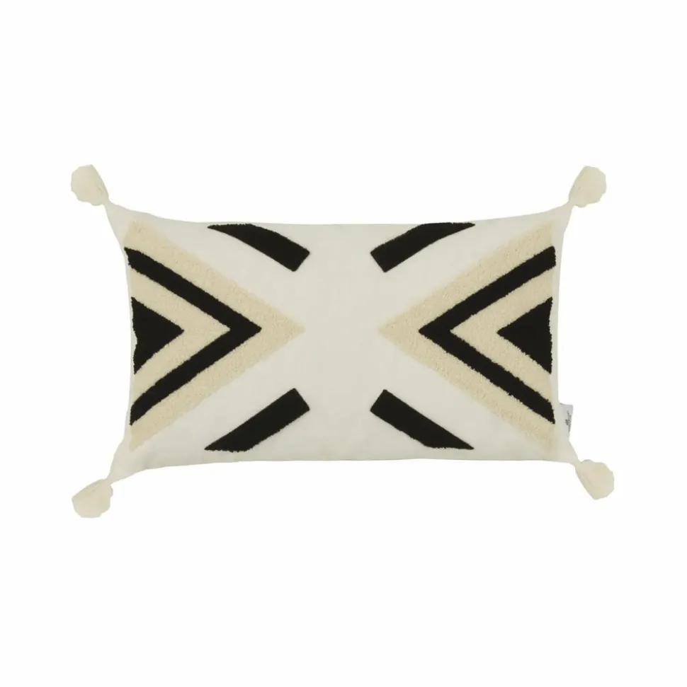 Karaca Home Russo Filled Cushion, 31cmx50 cm, Beige-Black