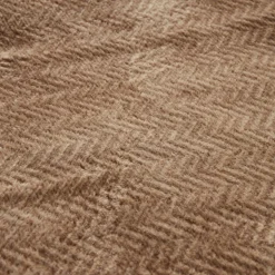 Karaca Home Sandra Herringbone Pattern Blanket, 200x220cm, Double, Beige