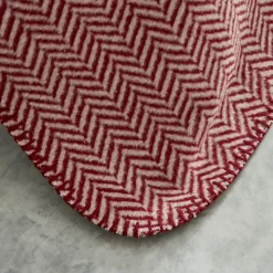 Karaca Home Sandra Herringbone Pattern Blanket, 200x220cm, Double, Burgundy