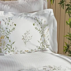 Karaca Home Sera 100% Turkish Cotton Duvet Cover Set with Bed Sheet, Double, Green