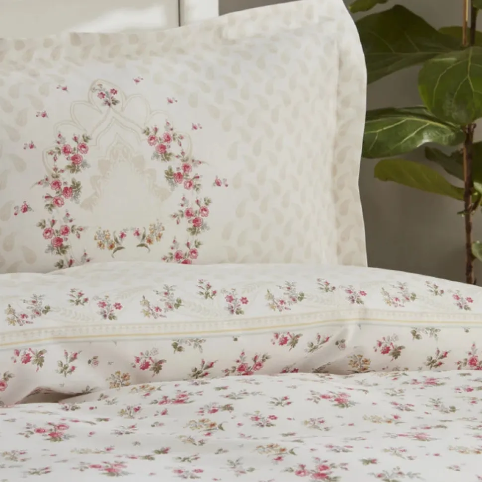 Karaca Home Sonya 100% Turkish Cotton Duvet Cover Set, Double, Burgundy
