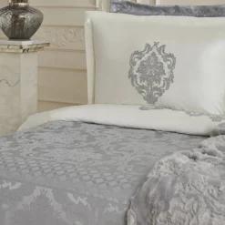 Karaca Home Tugba 8-Piece Bedding Set, Double, Silver