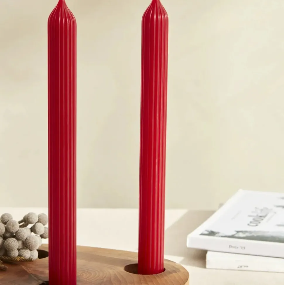 Karaca Home Wave 2-Piece Candle, 2cmx23cm, Red