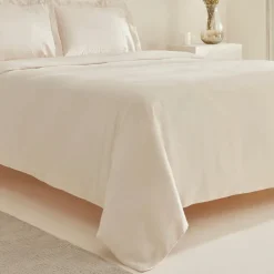 Karaca Home White Collection Felves 100% Turkish Cotton Duvet Cover Set, Double, Beige