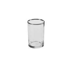 Karaca Işıl 6-Piece Glass Small Water Glass Set for 6 Person, 110ml, Transparent Platinium