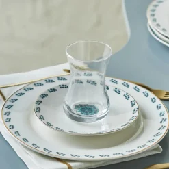 Karaca iznik 18 Piece Porcelain Serveware Set for 6 People, 19cm, White Multi