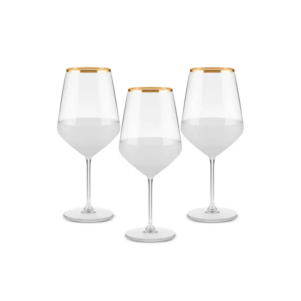 Karaca Jasmine 3-Piece Wine Glass Set, 490ml, White