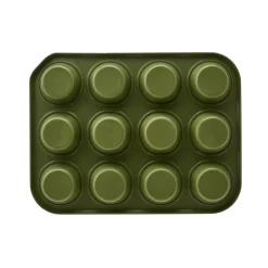 Karaca Jennese Non-Stick Metal Muffin Sheet, 35cmx27cm, Green