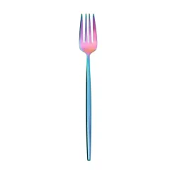 Karaca Jupiter 30-Piece Stainless Steel Cutlery Set for 6 People, Shiny Rainbow