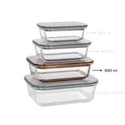 Karaca Karya Acacia Storage Container, 950ml, Clear