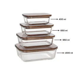 Karaca Karya Acacia Storage Container, 950ml, Clear