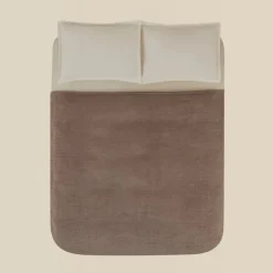 Karaca Leaves Wellsoft Blanket, Double, 200x220cm, Stone