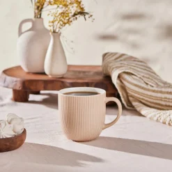 Karaca Lisa Basic Bone China Mug, 360ml, Cream